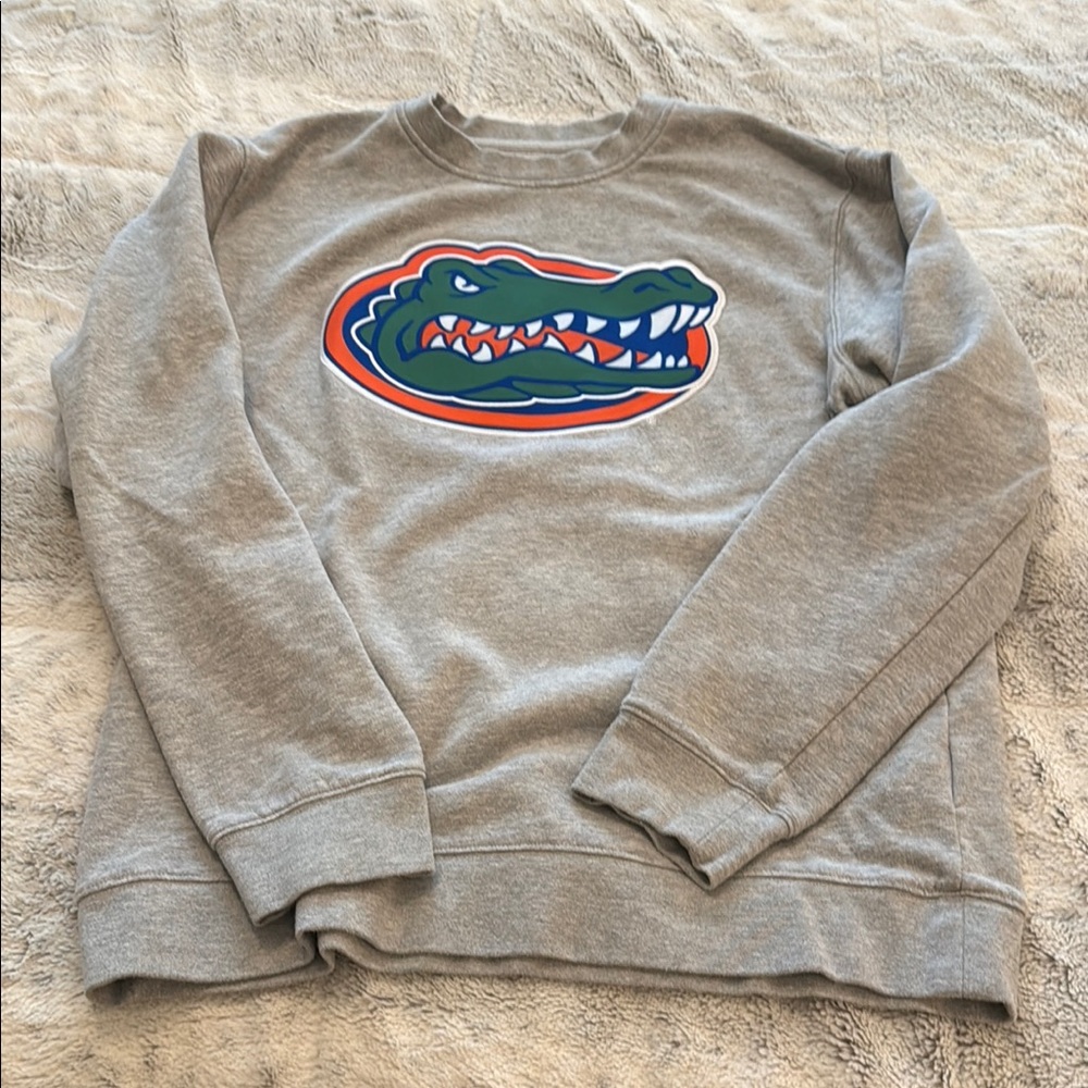 University of Florida Gray Sweatshirt with Gator Logo Size Large